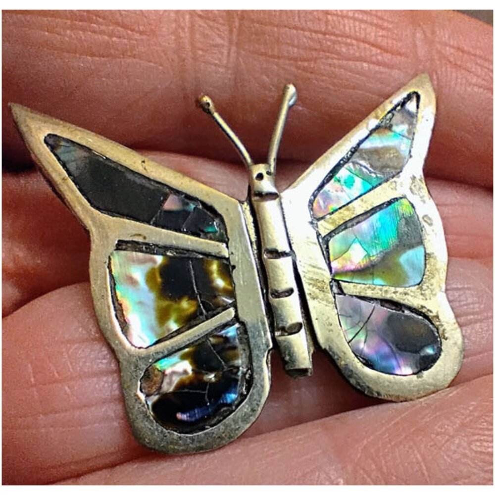 VTG Butterfly MCM Taxco Mexico 925 Sterling Silver Signed Brooch Pin SW Boho